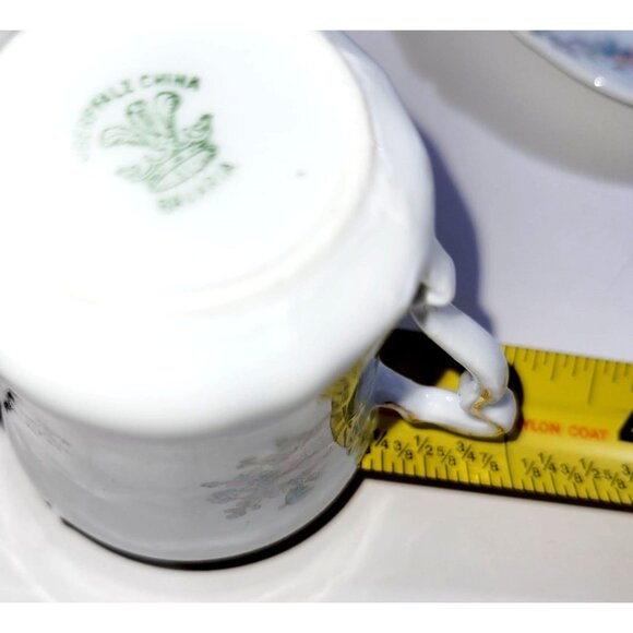 Vintage Teacup and Saucer Set by OBERPFALZ Bone China Pink Blue Floral Bavaria - Picture 10 of 11